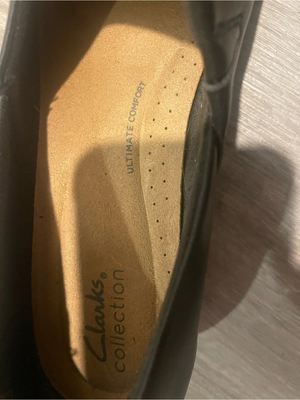 Clarks Black Leather Slip-On Loafers